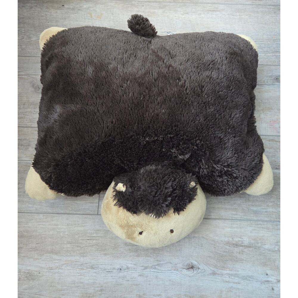 Pillow Pets Silly Monkey 18" Plush Stuffed Animal Brown Tan‎ Folding Pillow Toy